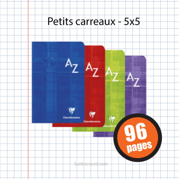 Carnet Répertoire Piqûre 110X170 96P Petits Carreaux 5X5 90G Clairefontaine pas cher