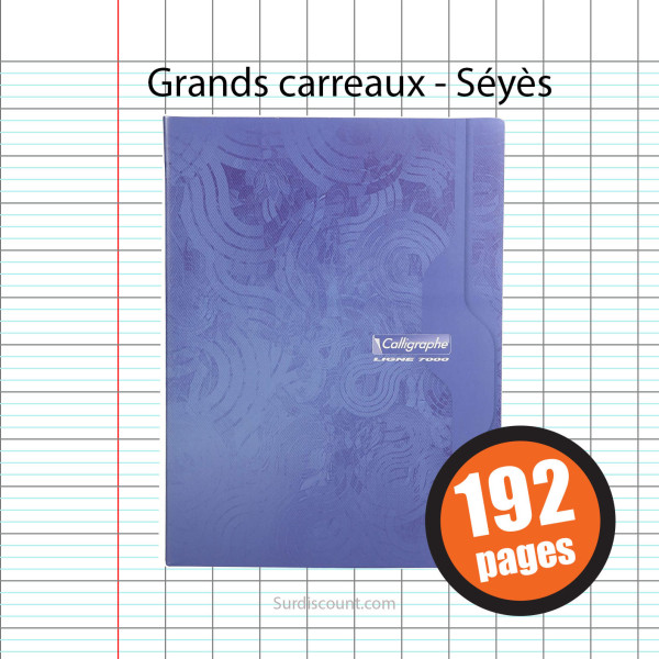 Cahier Piqûre 24X32 192P Grands Carreaux Seyes 70G Calligraphe pas cher
