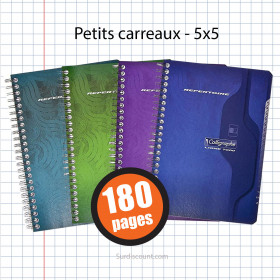 Carnet Répertoire Spirale 148X210 Petits Carreaux 5X5 100P Calligraphe pas cher