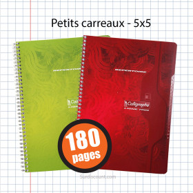 Carnet Répertoire Spirale 21X29,7 Petits Carreaux 5X5 100P Calligraphe pas cher