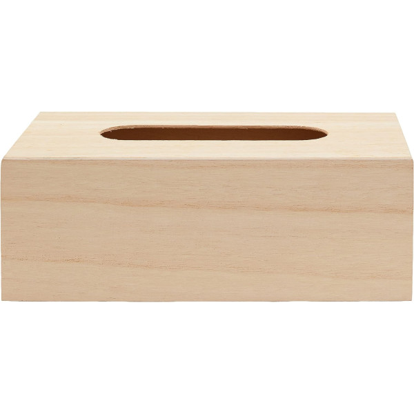 Boite à mouchoirs - Bois naturel - A décorer - 25x15x9cm - Loisirs créatifs