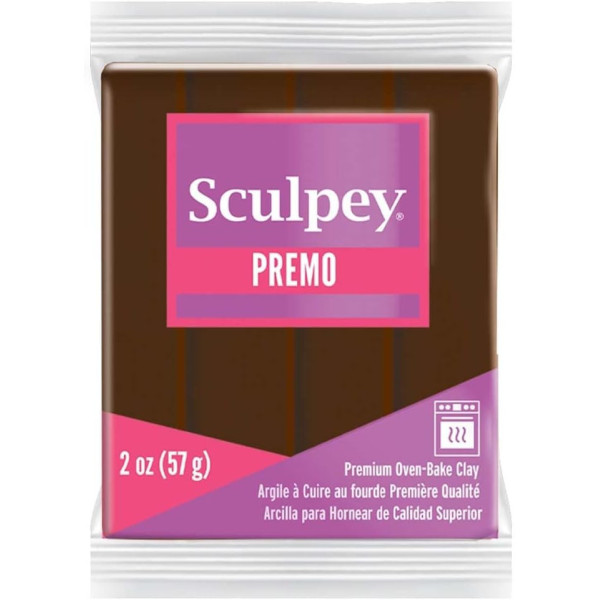 Pâte polymère - Terre d'ombre - A cuire - Pâte à modeler - Sculpey Premo - Bloc de 57g