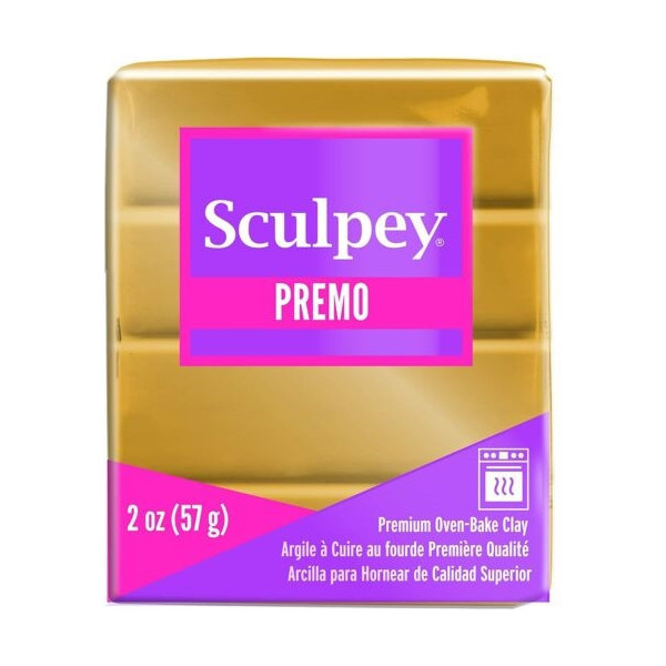Pâte polymère - Or - A cuire - Pâte à modeler - Sculpey Premo - Bloc de 57g