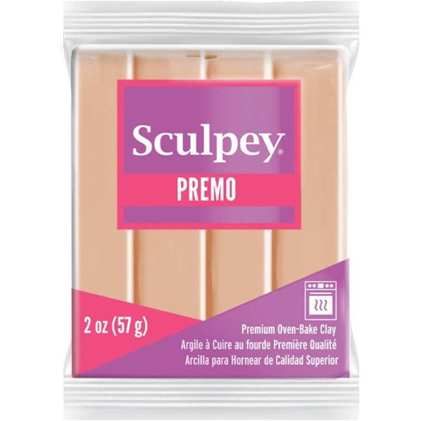 Pâte polymère - Beige - A cuire - Pâte à modeler - Sculpey Premo - Bloc de 57g
