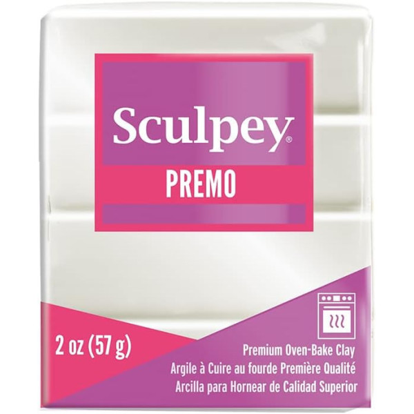 Pâte polymère - Blanc perle - A cuire - Pâte à modeler - Sculpey Premo - Bloc de 57g