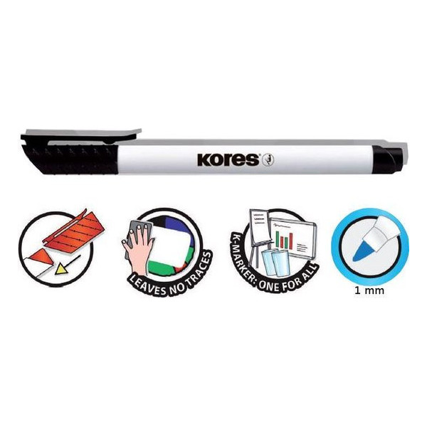 Lot De 10 Feutres Pour Tableau Blanc Pointe Fine - Kores | Surdiscount