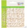 Chiffres en bois - 1 à 24 - Autocollant - 2cm - Loisirs créatifs - Calendrier