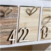 Chiffres en bois - 1 à 24 - Autocollant - 2cm - Loisirs créatifs - Calendrier