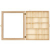 Vitrine en bois - A décorer - 16 compartiments - 23x28 cm - Vitre plexi - Artemio