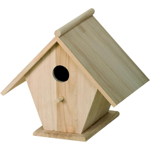 Nichoir - Maison pour oiseaux - Bois - A décorer - 22x17x22cm - Artemio