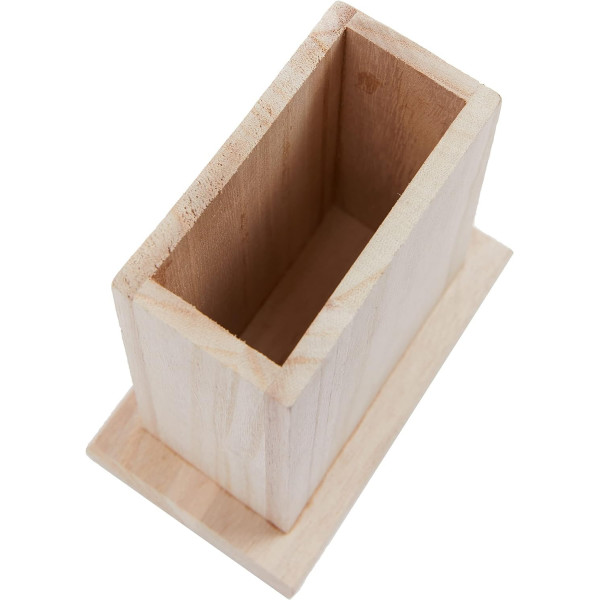 Pot à crayon - Bois - A décorer - 10x7x12cm - Loisirs créatifs