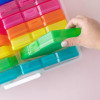 Boîte de rangement - Plastique - Inclus 16 petites boîtes colorés - 38x30x13cm