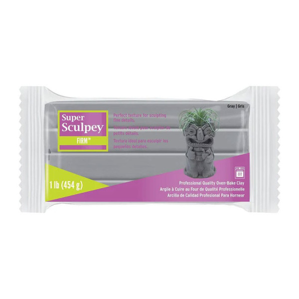 Pâte polymère - gris - A cuire - Pâte à modeler - Super Sculpey FIRM - Bloc 454g