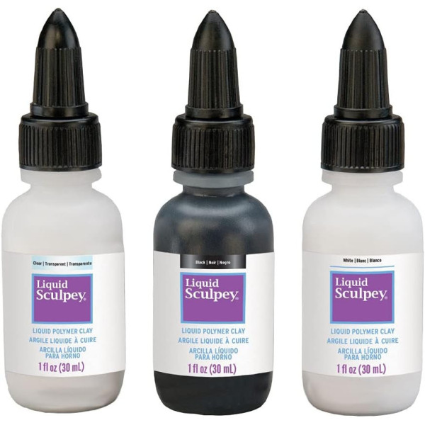 Argile liquide à cuire - Pour création de bijoux - Couleur basique - 3 flacons 30ml
