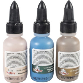 Argile liquide à cuire - Pour création de bijoux - Couleur métallisée - 3 flacons 30ml