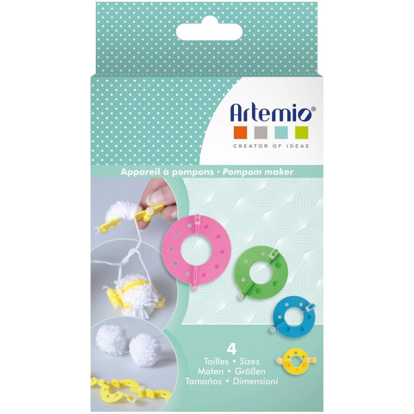 Appareil pour faire des pompons - 4 dimensions différentes - Loisirs créatifs - Artemio