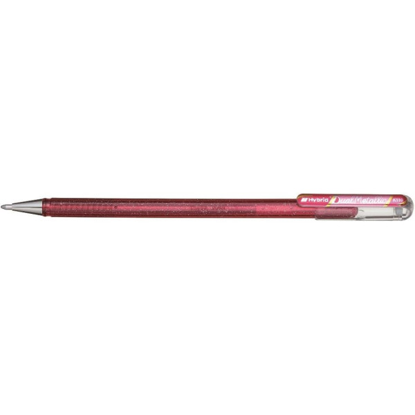 Stylo roller - Encre gel Métallisée - Rose + rose métallique - Pointe 1mm - Pentel - DualMetallic