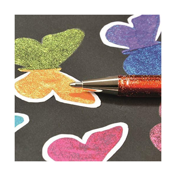 Stylo roller - Encre gel Métallisée - Rose + rose métallique - Pointe 1mm - Pentel - DualMetallic