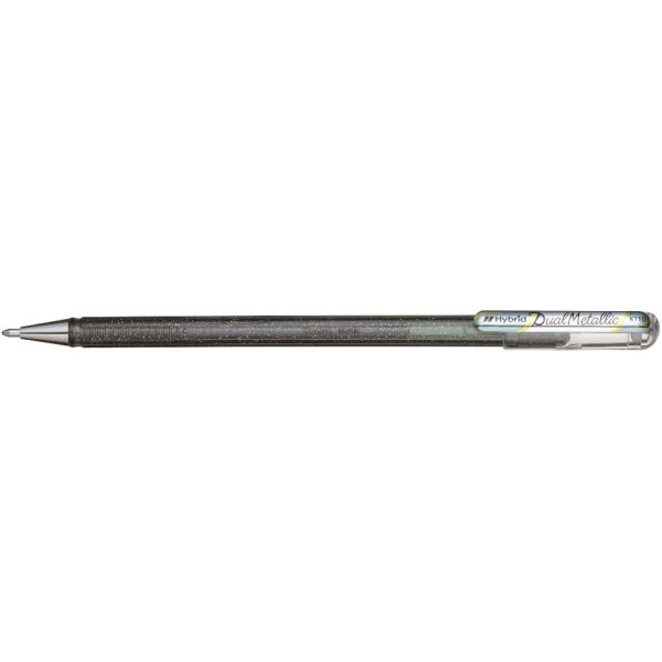 Stylo roller - Encre gel Métallisée - Argent - Pointe 1mm - Pentel - DualMetallic