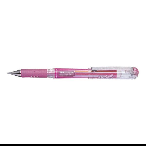 Stylo roller - Encre gel métallisée - Rose métallique - Pointe 1mm - Pentel - Hybrid Gel Grip