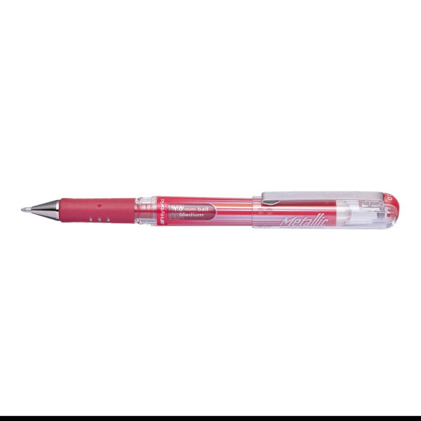 Stylo roller - Encre gel métallisée - Rouge métallique - Pointe 1mm - Pentel - Gel Grip DX