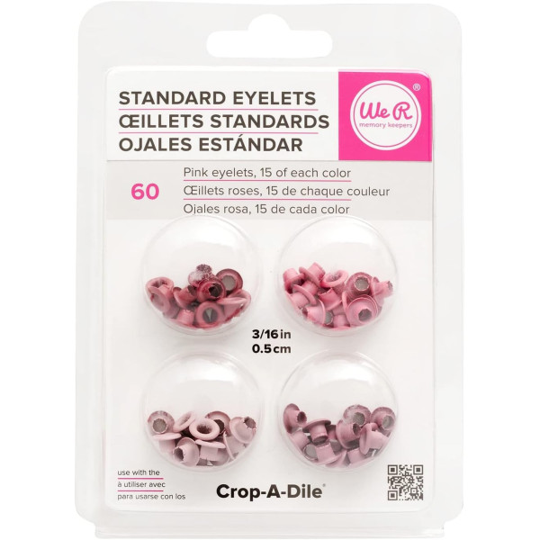 Oeillets - Rose - 0,5cm diamètre - Loisirs créatifs - Scrapbooking - 60 pièces - We'R