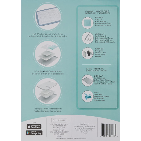 Feuilles quadrillées - Autocollantes - Pour pochoirs, tampons - A4 - 5 feuilles - Sizzix
