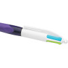 Stylo - 4 Couleurs - Pointe Moyenne - Bic - Grip Corps Mauve | Surdiscount