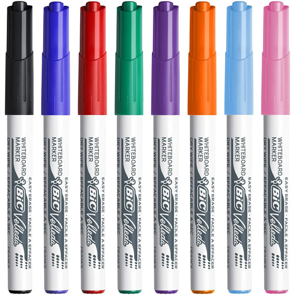 Pochette De 8 Marqueurs Effaçables - Velleda 1741 - Assortiment - Bic | Surdiscount