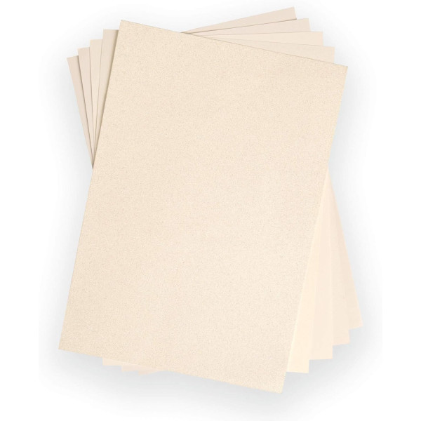 Papier cartonné - Pailleté ivoire - A4 - 230g - 50 feuilles - Scrapbooking - Sizzix
