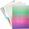 Papier cartonné - Pailleté holographique - A4 - 230g - 50 feuilles - Scrapbooking - Sizzix