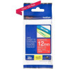 Cartouche pour étiqueteuse - Brother - TZe-435 - Laminé - Fond rouge écriture blanc - 12mm