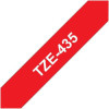 Cartouche pour étiqueteuse - Brother - TZe-435 - Laminé - Fond rouge écriture blanc - 12mm