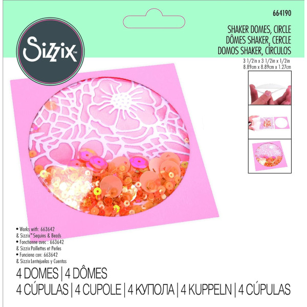Dômes - Cercles - Transparent - Pour carte, invitation - Autocollant - 8,9cm diamètre - 4 pièces