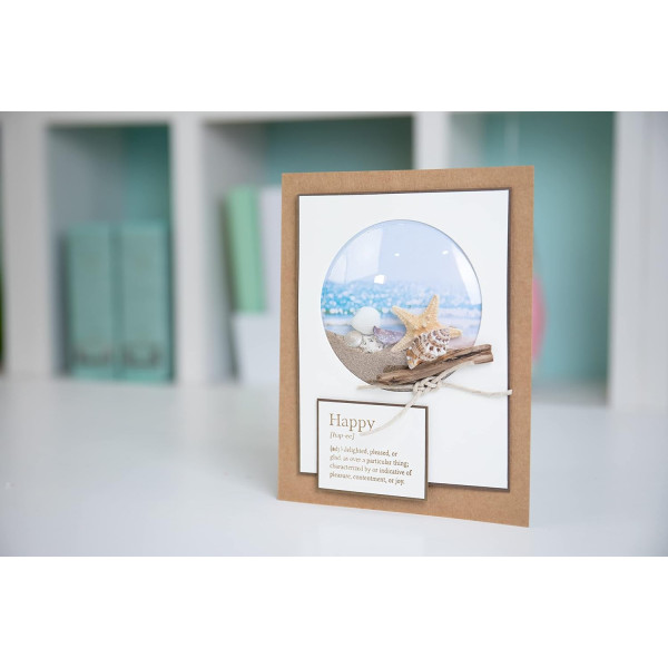 Dômes - Cercles - Transparent - Pour carte, invitation - Autocollant - 8,9cm diamètre - 4 pièces