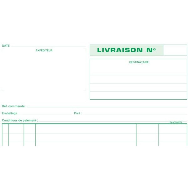 Manifold Livraison - 21X29,7Cm - Exacompta - 13163E | Artmania
