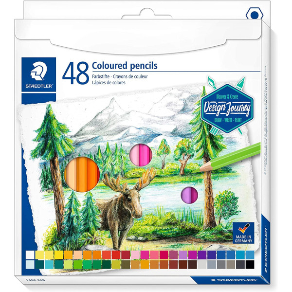 photo-48 crayons de couleur - Aquarellable - Assortis -  Staedtler - Design Journey