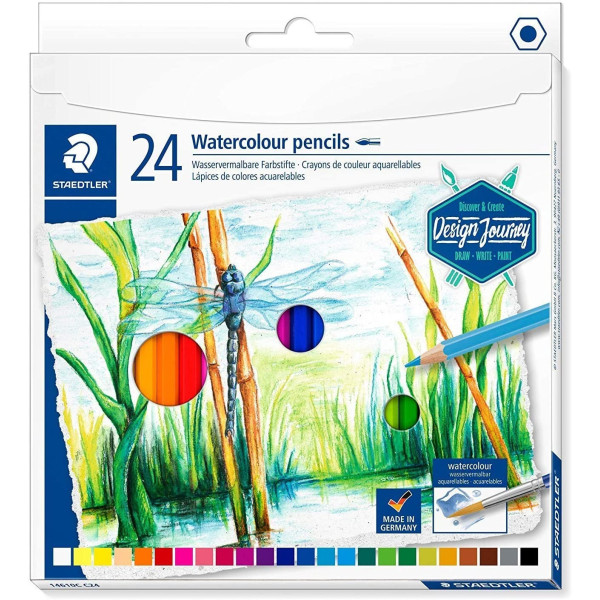 photo-24 crayons de couleur - Aquarellable - Assortis -  Staedtler - Design Journey