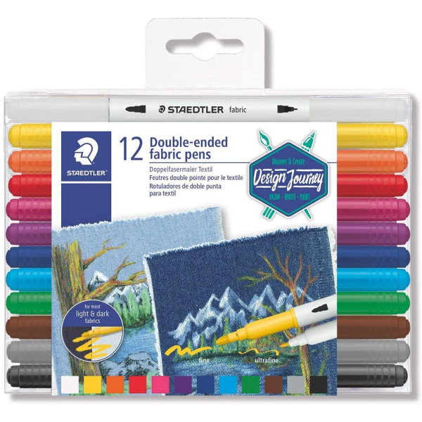 photo-12 feutres de coloriage - Textile - Vêtement - Double Pointe - Assortis - Staedtler