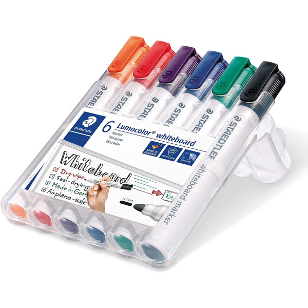 Lot De 6 Marqueurs Effaçable À Sec - Lumocolor Whiteboard Marker Staedtler | Surdiscount