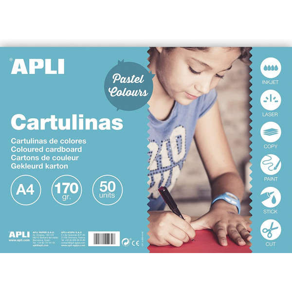 photo-Carton de couleur blanc A4 170 g 50 feuilles - Apli