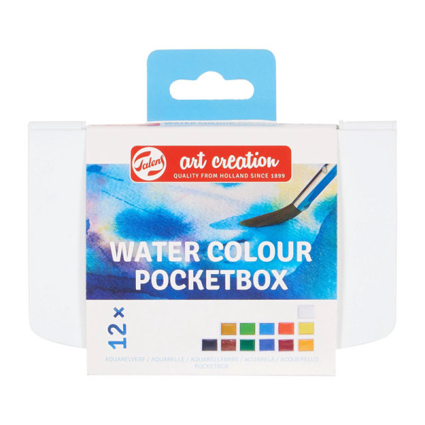Peinture aquarelle - Coffret voyage - 12 godets - Talens Art Creation - Avec accessoires