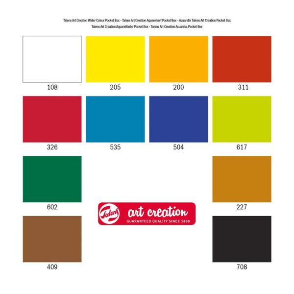 Peinture aquarelle - Coffret voyage - 12 godets - Talens Art Creation - Avec accessoires