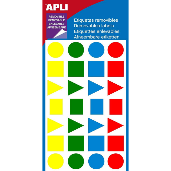 Gommettes Auto-Adhésives 112 Étiquettes Assortiment Formes Et Couleurs - Apli pas cher