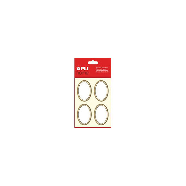 6 Étiquettes Ovales - 34,5 X 50 Mm - Blanche - Apli pas cher