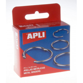 photo-Anneaux métalliques articulés - Diamètre 20 mm - 20 unités - Apli