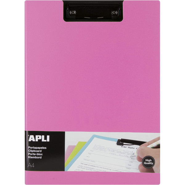 photo-Porte-bloc avec rabat premium rose A4 - Apli