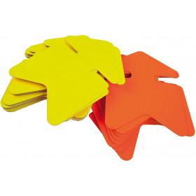 photo-Paquet de 25 flèches fluos en carton - Format 24x32 cm - Jaune/Orange - Apli