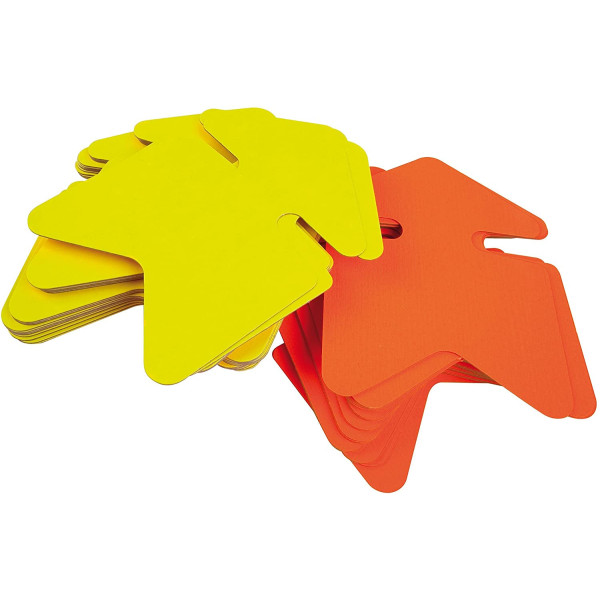 photo-Paquet de 25 flèches fluos en carton - Format 24x32 cm - Jaune/Orange - Apli