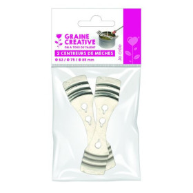 Centreurs de mèches à bougie - Métal - 3 trous - Bougies à faire soi même - 2 pièces